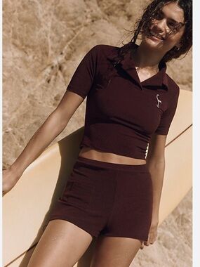 Free People Seea Intenso Bobby Short in Mulberry Size M